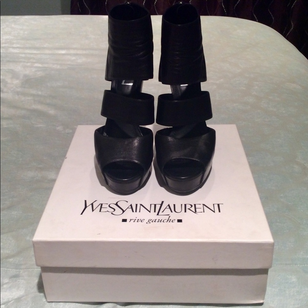 YSL PEEP TOE BOOTIES